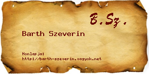 Barth Szeverin névjegykártya